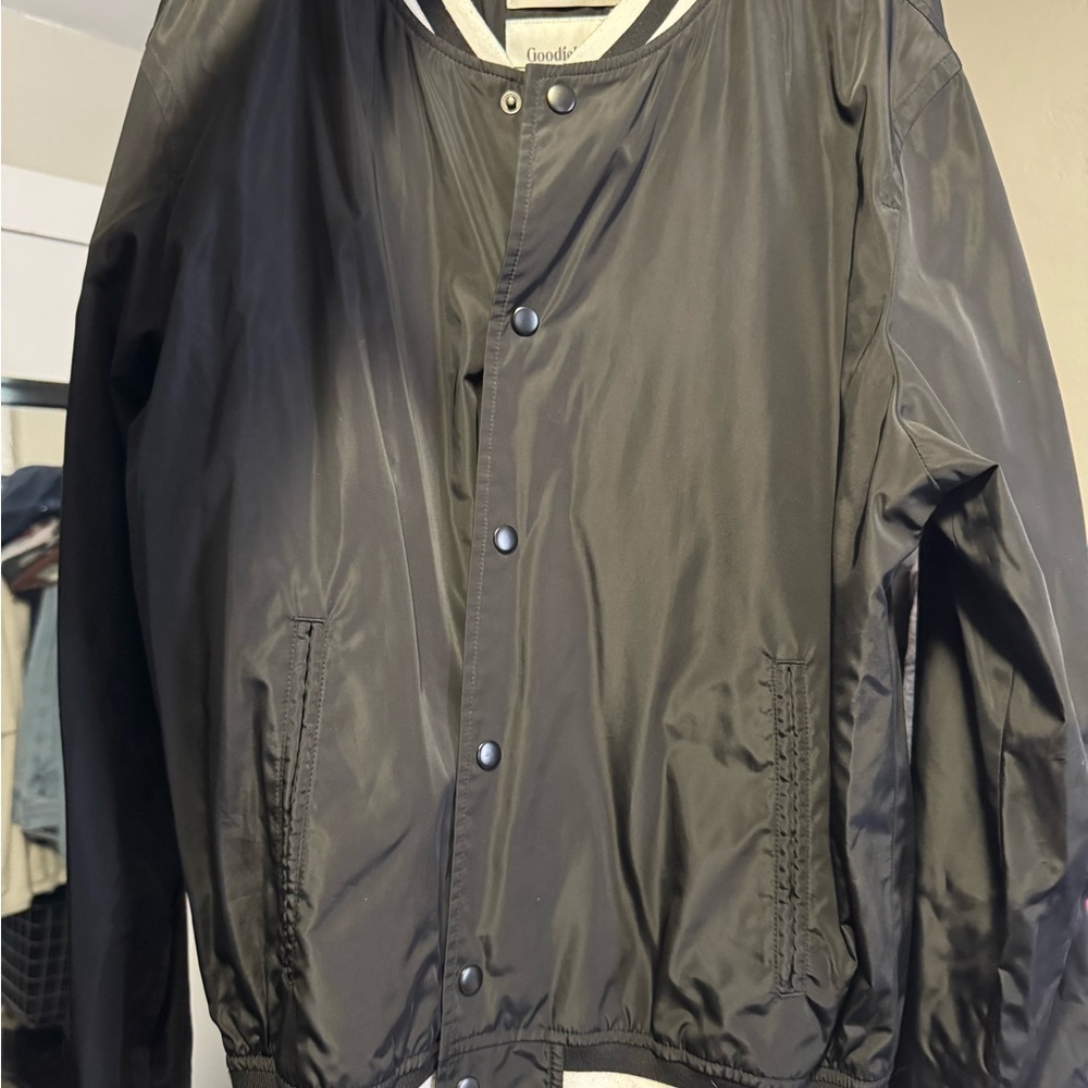 Black Jacket with White Accents